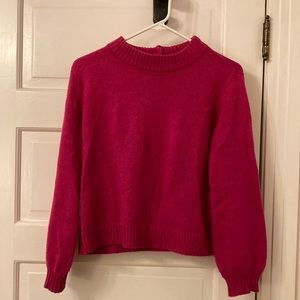Hot pink button back sweater